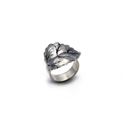 Anello-argento 925-foglia-fatto a mano-sterling silver-ring-leaf