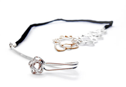 collana-argento 925-fatto a mano-sterling silver-necklace-hand made-matteo macallè-copper-rame-flower-fiori
