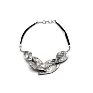 collana-argento 925-foglia-fatto a mano-sterling silver-necklace-leaf