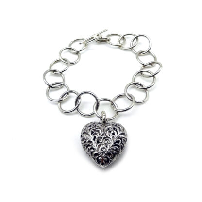 Bracciale-pendente cuore-chiusura t-bar--cuore-fatto a mano-sterling silver-bracelet-hand made-matteo macallè